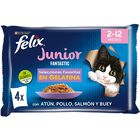 Felix Junior Fantastic Carne e Peixe em Geleia saqueta - Multipack, , large image number null